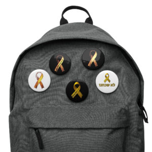 October 7th Remembrance Ribbon - Set of 5 pin buttons