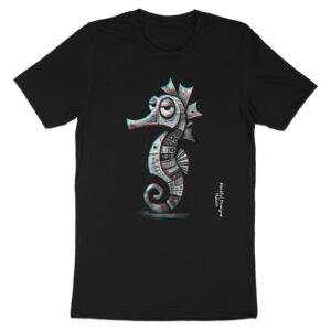Retro 3D Seahorse T-Shirt | Mystic Ocean Art