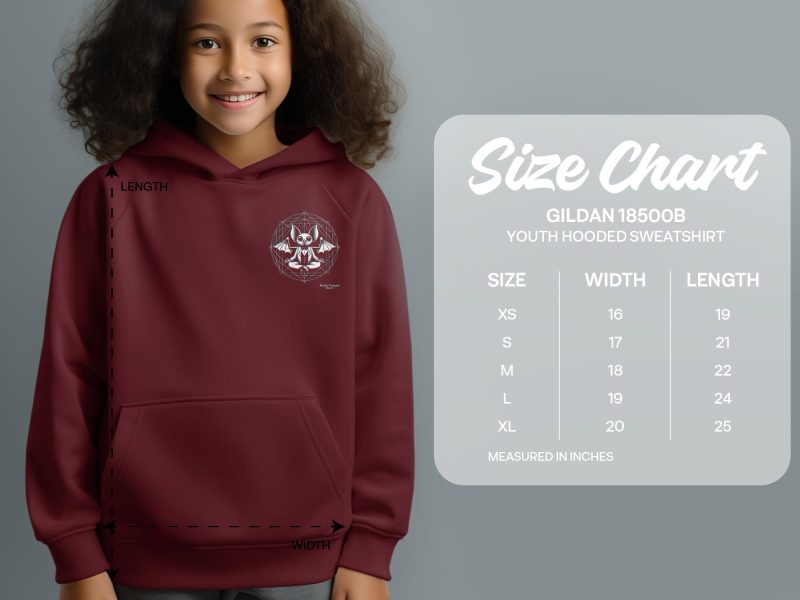 Gildan 18500B SIZE CHART MODEL#6432367